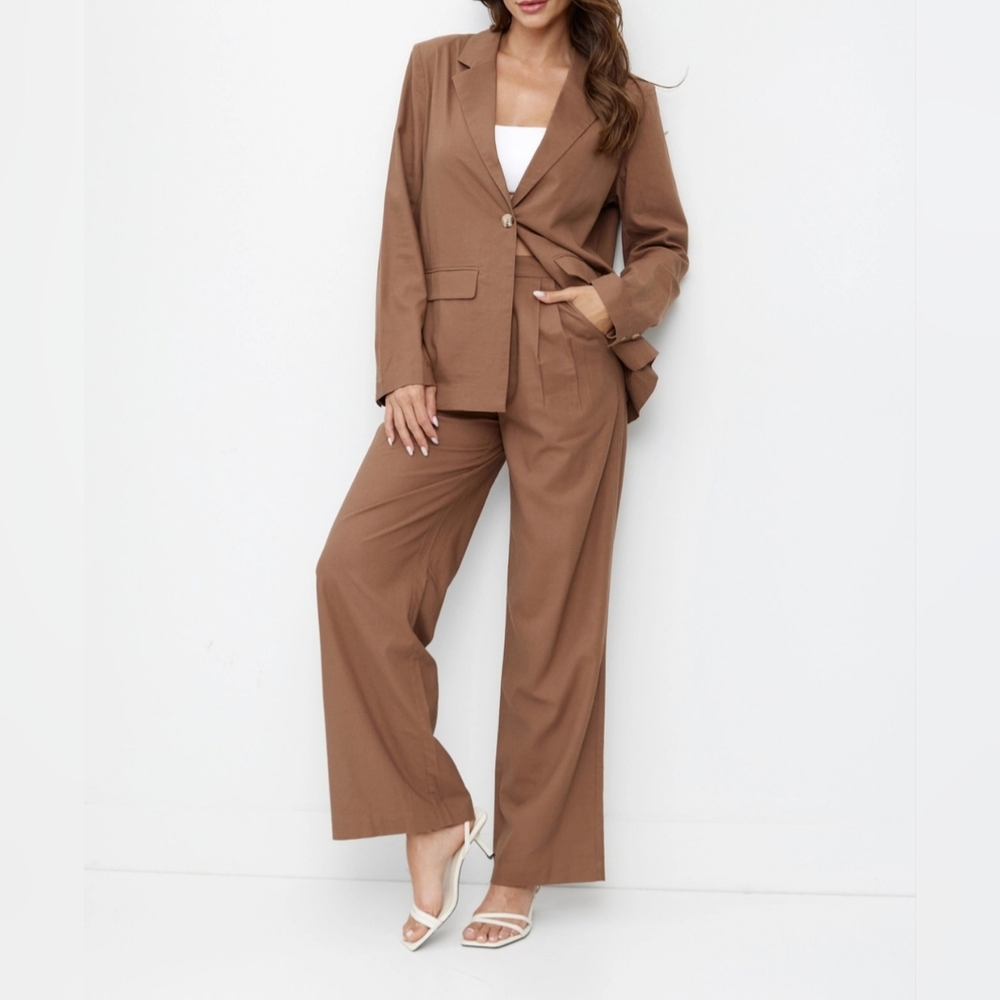 #500 🛑68 S,M,L HIGH END FABULOUS Linen Blazer & Pants 2pc Set